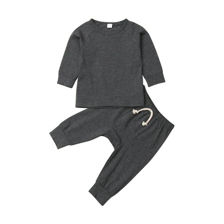 Izhansean Newborn Infant Baby Boy Girl Casual Clothes T-shirt Tops+Pants Kids Outfits Set Gray 0-6 Months
Izhansean Newborn Infant Baby Boy Girl Casual Clothes T-shirt Tops+Pants Kids Outfits Set Gray 0-6 Months