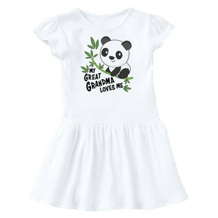 Inktastic My Great Grandma Loves Me- cute panda Gift Toddler Girl Dress