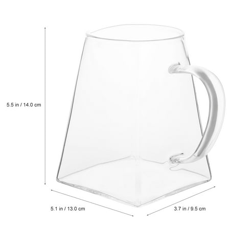 Glass Teapot Transparent Square Glass Tea Dispenser with Handle for Home Office