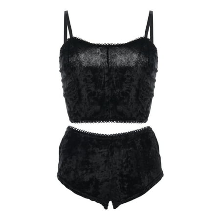 allshope Women 2PCS Lingerie Set Slim Solid Color Sling Crop Top Short Elastic Band Pants
allshope Women 2PCS Lingerie Set Slim Solid Color Sling Crop Top Short Elastic Band Pants
