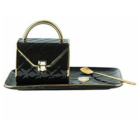 Creative Bag Shape Ceramic Cup + Saucer Golden Edge Design 310Ml
