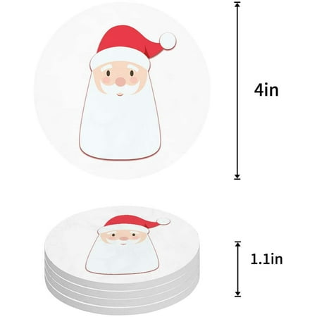 FMSHPON Merry Christmas Santa Claus Set of 4 Round Coaster for Drinks Absorbent Ceramic Stone Coasters Cup Mat with Cork Base for Home Kitchen Room Coffee Table Bar Decor
FMSHPON Merry Christmas Santa Claus Set of 4 Round Coaster for Drinks Absorbent Ceramic Stone Coasters Cup Mat with Cork Base for Home Kitchen Room Coffee Table Bar Decor