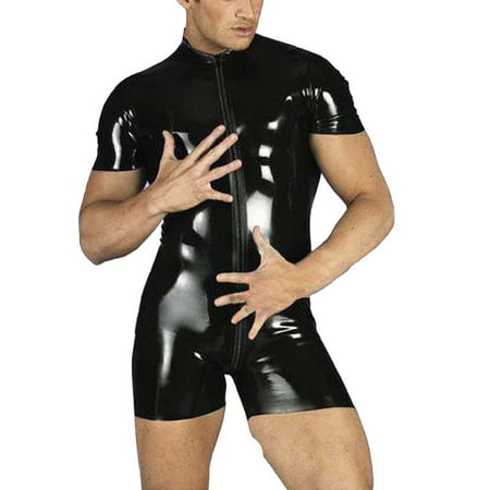 Men s Sexy Black Open Crotch Singlet Lingerie Underwear Bodysuit Jumpsuit