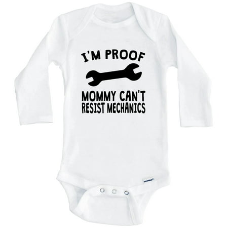 I m Proof Mommy Can t Resist Mechanics One Piece Baby Bodysuit - Funny Baby Bodysuit (Long Sleeve) 3-6 Months White
I m Proof Mommy Can t Resist Mechanics One Piece Baby Bodysuit - Funny Baby Bodysuit (Long Sleeve) 3-6 Months White
