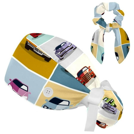 Working Cap with Buttons and Sweatband Scrub Hat Bouffant Caps with Scrunchie Car Icons Tie Back Hats
Working Cap with Buttons and Sweatband Scrub Hat Bouffant Caps with Scrunchie Car Icons Tie Back Hats
