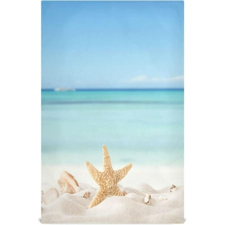 

Summer Starfish Kitchen Dish Towel Set of 4 Seashell San Beach 18x28in Absorbent Dishcloth Reusable Cleaning Cloths for Household Use 18inchx28inch