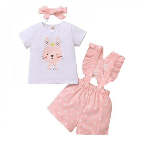Clearance Sale Baby Kids Girl Clothes Suit Cartoon Rabbit Print Short Sleeve tops T-Shirt Dot Overalls Headband 3Pcs Summer Girl Outfit Set
Clearance Sale Baby Kids Girl Clothes Suit Cartoon Rabbit Print Short Sleeve tops T-Shirt Dot Overalls Headband 3Pcs Summer Girl Outfit Set