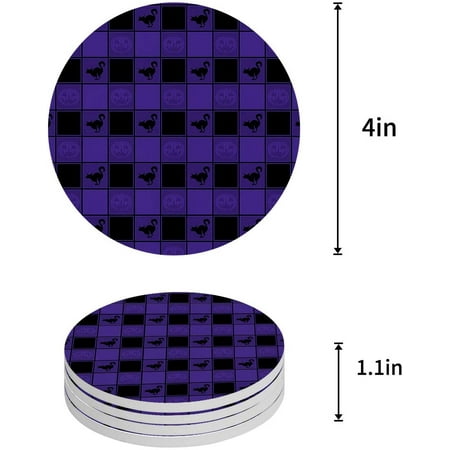 ZHANZZK Purple Halloween Black Check Plaid Cat and Pumpkin Lights Pattern Set of 8 Round Coaster for Drinks Absorbent Ceramic Stone Coasters Cup Mat with Cork Base for Coffee Table Bar Decor
ZHANZZK Purple Halloween Black Check Plaid Cat and Pumpkin Lights Pattern Set of 8 Round Coaster for Drinks Absorbent Ceramic Stone Coasters Cup Mat with Cork Base for Coffee Table Bar Decor