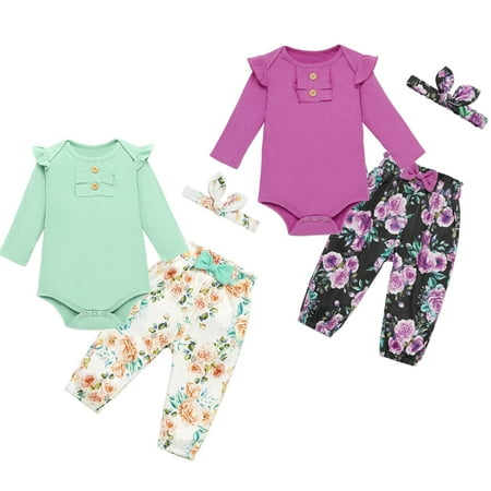 SYNPOS Newborn Baby Girls Infant Outfits Romper + Floral Pants Headband Clothes Set 0-12 Months
SYNPOS Newborn Baby Girls Infant Outfits Romper + Floral Pants Headband Clothes Set 0-12 Months
