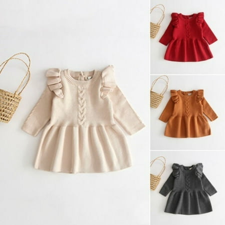 0-5Y Kids Baby Girls Tops Sweater Dress Ruffles Long Sleeve Solid Knit Warm Dress A-Line Dress Outfit Autumn Winter
0-5Y Kids Baby Girls Tops Sweater Dress Ruffles Long Sleeve Solid Knit Warm Dress A-Line Dress Outfit Autumn Winter