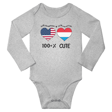 50% American + 50% Luxembourgish = 100+% Cute Baby Long Slevve Bodysuit Romper (Gray 12-18 Months)
50% American + 50% Luxembourgish = 100+% Cute Baby Long Slevve Bodysuit Romper (Gray 12-18 Months)