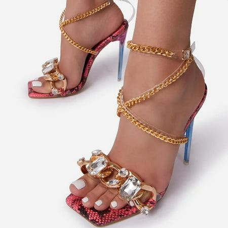 Yoslce Sandals Women S Sexy Snake Print Open Toe Rhinestone Metal Chain Buckle Flats Shoes Women
Yoslce Sandals Women S Sexy Snake Print Open Toe Rhinestone Metal Chain Buckle Flats Shoes Women