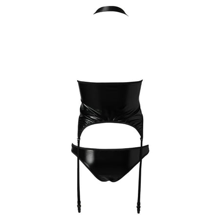 Poatren Womens Wet Look Lingerie Leather Bodysuit Mesh Patchwork Halter Neck High Cut Leotard Bodysuit Clubwear
Poatren Womens Wet Look Lingerie Leather Bodysuit Mesh Patchwork Halter Neck High Cut Leotard Bodysuit Clubwear