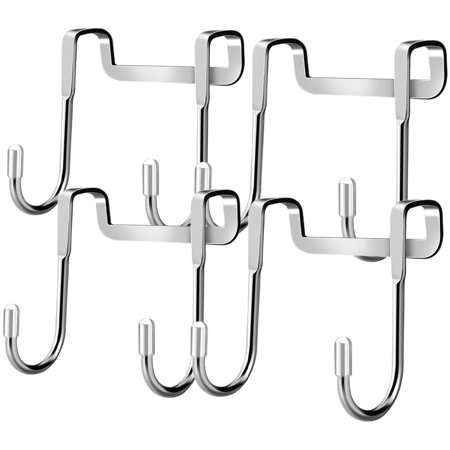 4pcs Over The Door Hook Double Shower Towel Hooks Organizer Hanger Rack Accessory