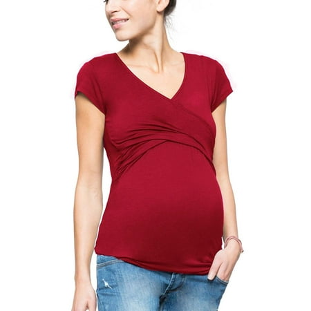 LilyLLL Womens Solid Color Short Sleeve V Neck Breatfeeding Nursing Blouse T Shirt Tops
LilyLLL Womens Solid Color Short Sleeve V Neck Breatfeeding Nursing Blouse T Shirt Tops