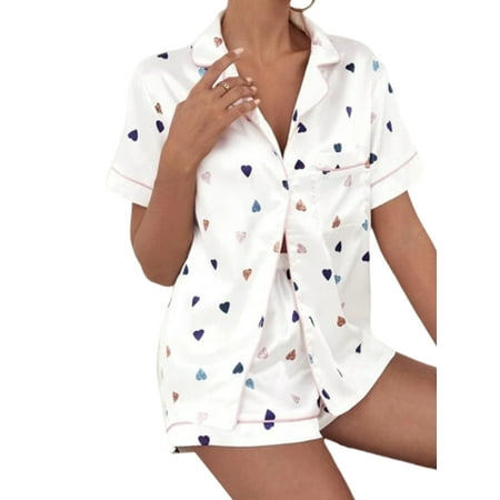 Abtel Women Nightwear Tops And Shorts Lounge Set Casual Sleepwear Ladies Breathable Sleep Pajamas Sets White Heart 3XL
Abtel Women Nightwear Tops And Shorts Lounge Set Casual Sleepwear Ladies Breathable Sleep Pajamas Sets White Heart 3XL