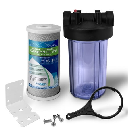 10 Inches Transparent Big Blue Housing with Presser Relief Button 1” Inlet/Outlet Brass Port & 5 Micron Block Activated Carbon Filter Cartridge
10 Inches Transparent Big Blue Housing with Presser Relief Button 1” Inlet/Outlet Brass Port & 5 Micron Block Activated Carbon Filter Cartridge