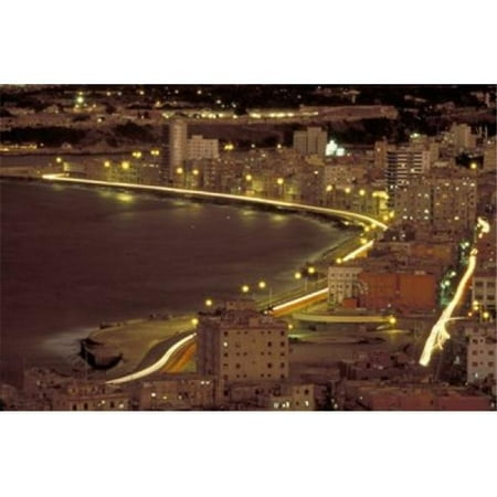 Posterazzi PDDCA11MPR0000 Malecon at Night Havana Cuba Poster Print by Maresa Pryor - 36 x 24 in.