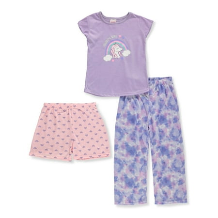 Mon Petit Girls 3-Piece Pajamas Set - lavender/multi 2t (Toddler)