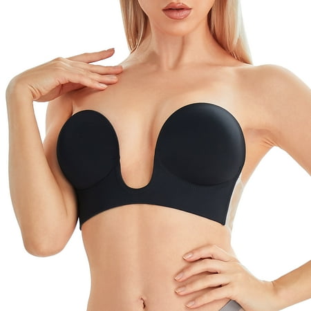 Junlan Strapless Sticky Bra for Women Push Up Backless Adhesive Invisible under bra for party(Black L)
Junlan Strapless Sticky Bra for Women Push Up Backless Adhesive Invisible under bra for party(Black L)