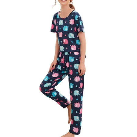 Pajamas for Womens Nightwear Two Piece Outfits Short Sleeve Sleepwear Sets Summer Comfy Loose Pajama Sets Tie Dye Top and Pants
Pajamas for Womens Nightwear Two Piece Outfits Short Sleeve Sleepwear Sets Summer Comfy Loose Pajama Sets Tie Dye Top and Pants