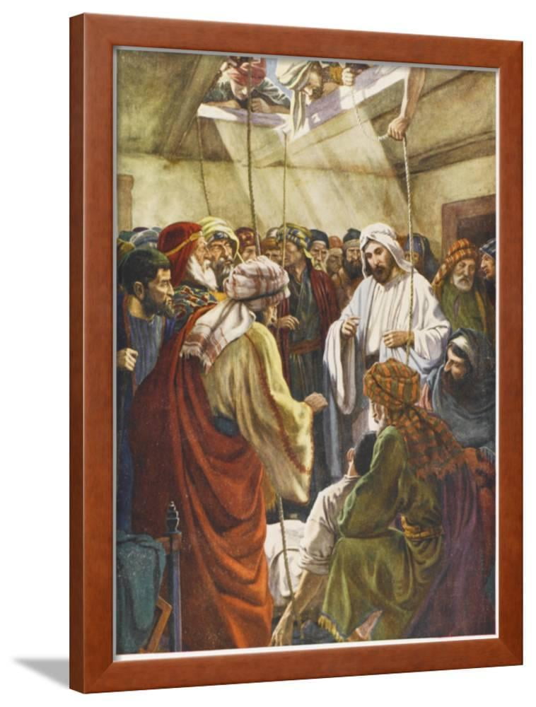 At Capernaum Jesus Heals A Paralysed Man Who Is Lowered Into The House