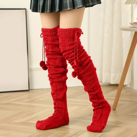 6 pair Women Autumn And Winter Solid Color Knit Over The Knee Stockings Color Random
6 pair Women Autumn And Winter Solid Color Knit Over The Knee Stockings Color Random