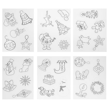 1 Set of Christmas Theme Heat Shrinkable Sheets Xmas Heat Shrink Material