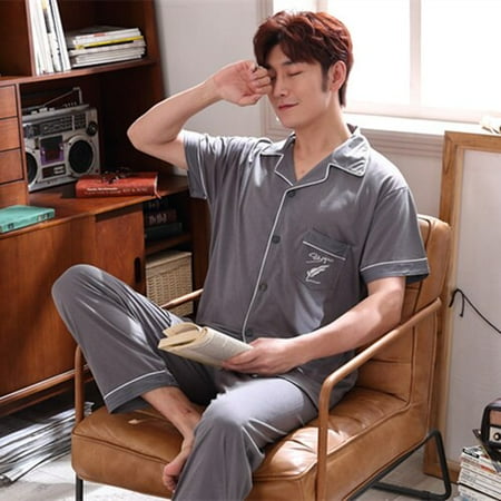 PIKADINGNIS Summer Autumn Men Pajama Sets Elastic Waist Pijama Boutons Loose Soft Short Casual Comfort Cotton Sleepwear Pyjama Set
PIKADINGNIS Summer Autumn Men Pajama Sets Elastic Waist Pijama Boutons Loose Soft Short Casual Comfort Cotton Sleepwear Pyjama Set