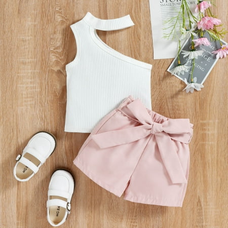 Tejiojio Girls and Toddlers Soft Cotton Clearance Toddler Baby Girls Fashion Cute Solid Color Sloping Shoulder Halterneck Top Belt Shorts Suit
Tejiojio Girls and Toddlers Soft Cotton Clearance Toddler Baby Girls Fashion Cute Solid Color Sloping Shoulder Halterneck Top Belt Shorts Suit