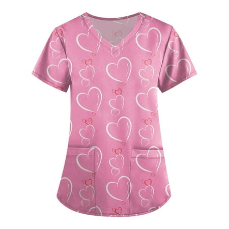 Cakiesky Womens Scrub Tops Quick Dry V-Neck Printed Short-Sleeve St Patricks Day Shirt with Pockets Hot Pink L
Cakiesky Womens Scrub Tops Quick Dry V-Neck Printed Short-Sleeve St Patricks Day Shirt with Pockets Hot Pink L
