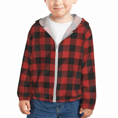 Gaeub Red Black Plaid Print Athletic Sun Protection Hoodie for Kids Long Sleeve Outdoor UV Shirt Running Fishing Top for Boys Girls-2 Years
Gaeub Red Black Plaid Print Athletic Sun Protection Hoodie for Kids Long Sleeve Outdoor UV Shirt Running Fishing Top for Boys Girls-2 Years