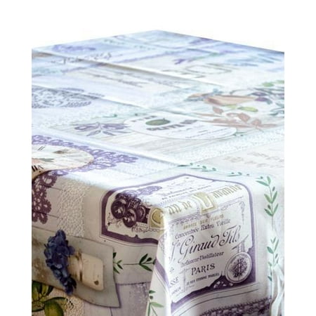 Flower clock 100% Polyester Stain Resistant Tablecloth 118 x 59 inch
