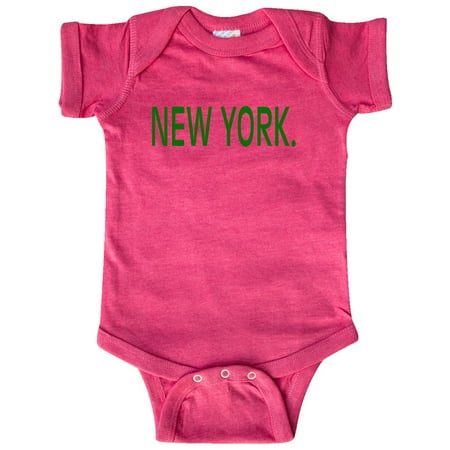 Inktastic New York in Green Text Gift Baby Boy or Baby Girl Bodysuit