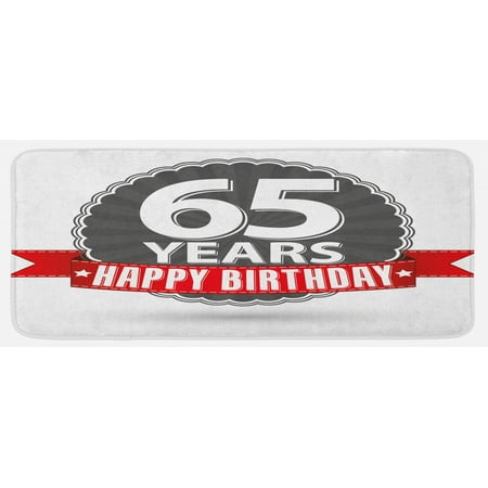 65th Birthday Kitchen Mat Classical Vintage Emblem with 65 Years Old Theme Happiness Plush Decorative Kitchen Mat with Non Slip Backing 47 X 19 Red Grey White by Ambesonne
65th Birthday Kitchen Mat Classical Vintage Emblem with 65 Years Old Theme Happiness Plush Decorative Kitchen Mat with Non Slip Backing 47 X 19 Red Grey White by Ambesonne
