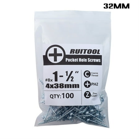 25-63mm Cross Slotted Screw Woodworking Inclined Self Tapping Hole Half Tooth