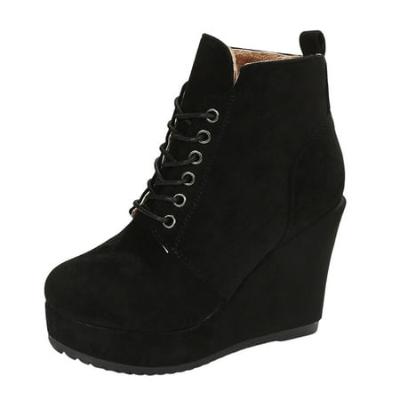 PMUYBHF Ladies Fashion Winter Plush Solid Suede Lace up Wedge Heel Thick Sole Short Boots 40.98
PMUYBHF Ladies Fashion Winter Plush Solid Suede Lace up Wedge Heel Thick Sole Short Boots 40.98