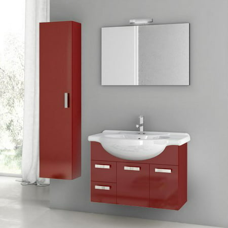 ACF by Nameeks ACF PH05-GR Phinex 32-in. Single Bathroom Vanity Set - Glossy Red