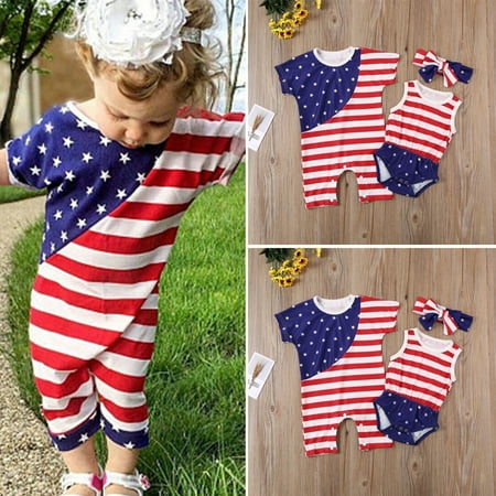 Sister Matching Independence Day Clothes Baby Girl Romper Jumpsuit Cotton Summer Outfit
Sister Matching Independence Day Clothes Baby Girl Romper Jumpsuit Cotton Summer Outfit