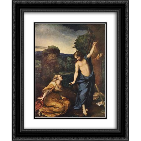 Correggio 2x Matted 20x24 Black Ornate Framed Art Print 'Noli Me Tangere'