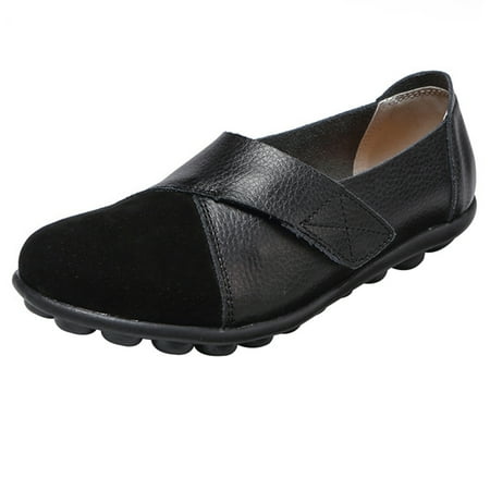 Orthopedic PU Leather Loafers Soft Sole Casual Flats Shoes for Women Students