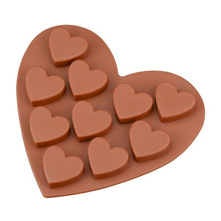 Heart Shape Silicone Mould 10 Hearts Cake Decoration Candy Chocolate Mold New