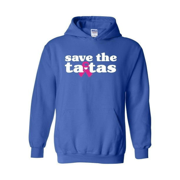 Save the Tatas in Cancer Awareness Cancer Ribbon Unisex Hoodie Hooded Sweatshirt