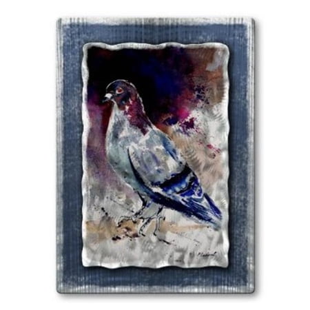 All My Walls POL00209 Blue Pigeon Metal Hanging Art