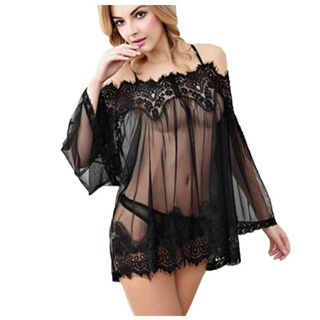 Leesechin Clearance Womens Lingerie Set Babydoll Sleepwear Underwear Lace Dress Nightwear G-string Sets Black M 
Leesechin Clearance Womens Lingerie Set Babydoll Sleepwear Underwear Lace Dress Nightwear G-string Sets Black M