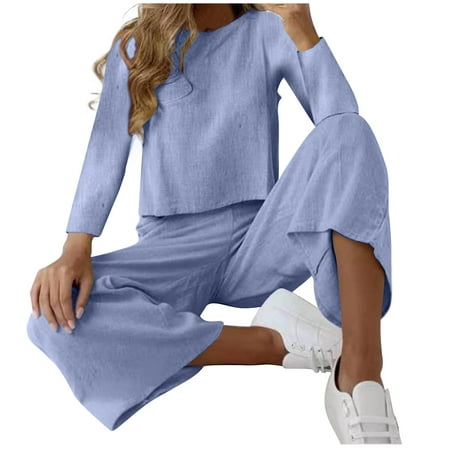 YanHoo Women s 2 Piece Outfit Sets Plus Size Linen Long Sleeve Blouse and Wide Leg Trouser Pants Two Piece Loungewear Suits
YanHoo Women s 2 Piece Outfit Sets Plus Size Linen Long Sleeve Blouse and Wide Leg Trouser Pants Two Piece Loungewear Suits