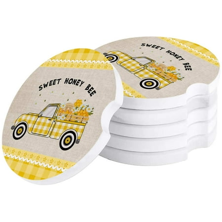 ZHANZZK Summer Truck with Honey and Bee Retro Texture Set of 2 Car Coaster for Drinks Absorbent Ceramic Stone Coasters Cup Mat with Cork Base for Home Kitchen Room Coffee Table Bar Decor
ZHANZZK Summer Truck with Honey and Bee Retro Texture Set of 2 Car Coaster for Drinks Absorbent Ceramic Stone Coasters Cup Mat with Cork Base for Home Kitchen Room Coffee Table Bar Decor
