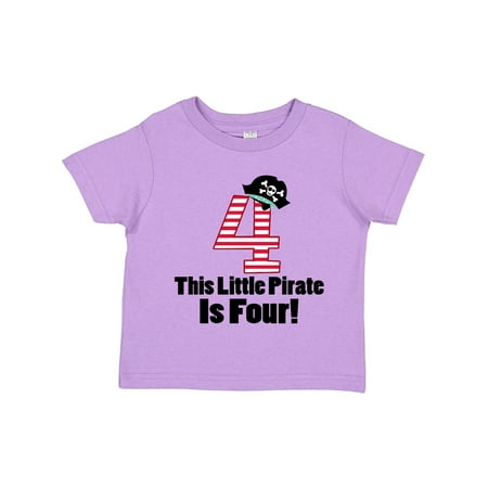 Inktastic Pirate 4th Birthday Party Gift Toddler Boy or Toddler Girl T-Shirt