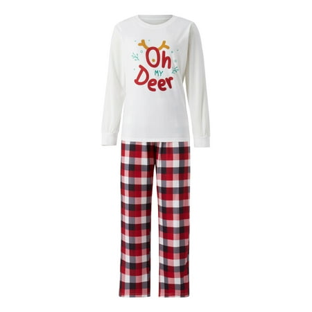 MISOWMNJOY Family Matching Pajamas Christmas Letter Print Long Sleeve Tops and Casual Plaid Pants Sleepwear
MISOWMNJOY Family Matching Pajamas Christmas Letter Print Long Sleeve Tops and Casual Plaid Pants Sleepwear