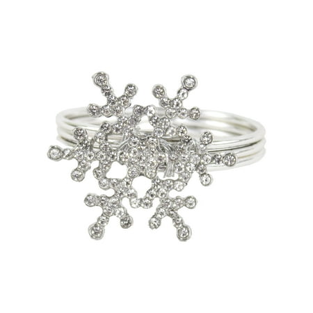 Fennco Styles Exquisite Crystal Rhinestone Snowflake Metal Napkin Rings Set of 4 - Silver
Fennco Styles Exquisite Crystal Rhinestone Snowflake Metal Napkin Rings Set of 4 - Silver